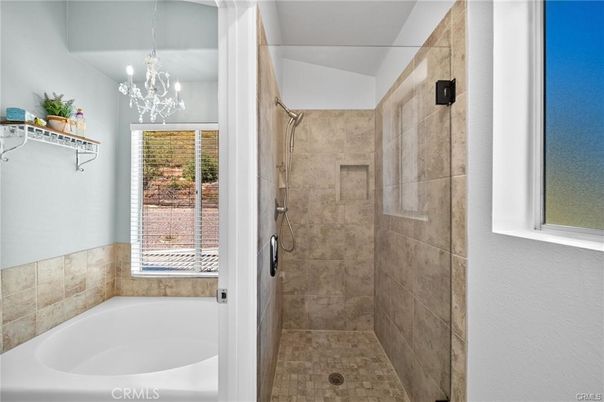 Bathroom, Chandelier, Glass Shower, Interior