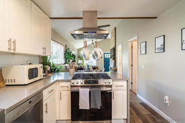 Interior, Kitchen, Stainless Steel Appliances, Wood Texture Flooring