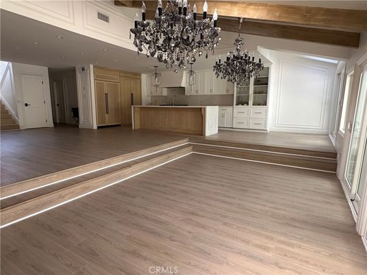 Chandelier, Interior, Wood Texture Flooring