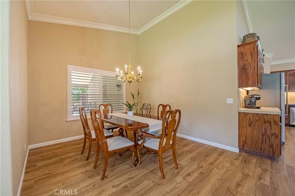 Chandelier, Dining room, Interior, Wood Texture Flooring