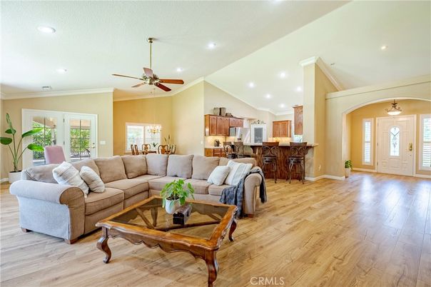 Dining room, Interior, Kitchen, Living room, Pendant Lights, Recessed Lighting, Wood Texture Flooring