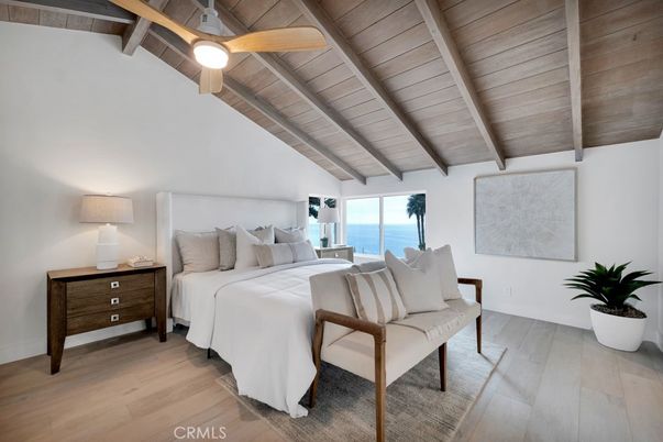Bedroom, Interior, Water, Wooden Beams, Wooden Ceilings, Wood Texture Flooring