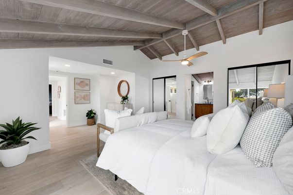Bedroom, Interior, Recessed Lighting, Wooden Beams, Wooden Ceilings, Wood Texture Flooring