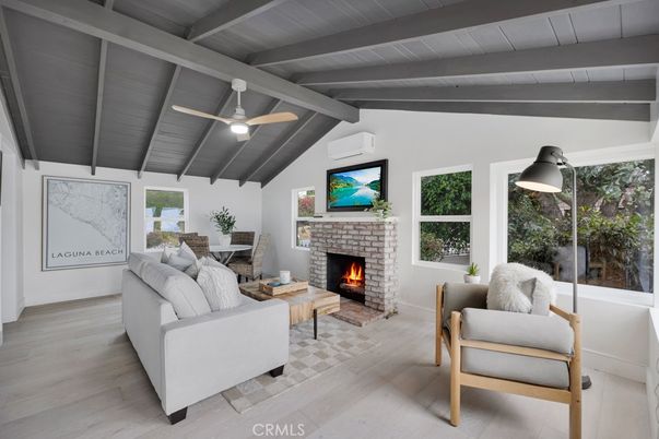 Dining room, Fireplace, Interior, Living room, Wooden Beams, Wooden Ceilings, Wood Texture Flooring