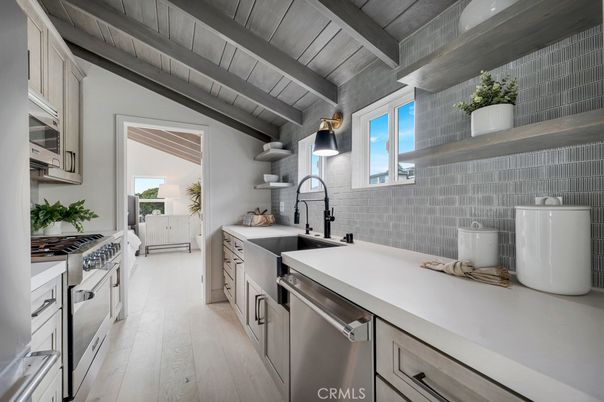 Interior, Kitchen, Stainless Steel Appliances, Wood Texture Flooring
