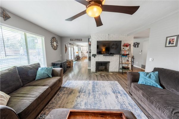 Fireplace, Interior, Living room, Stone Walls, Wood Texture Flooring