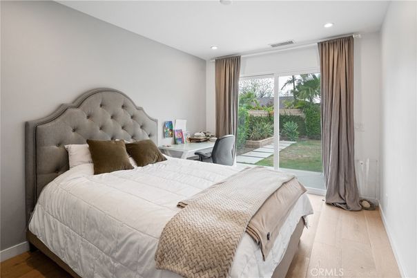 Bedroom, Home Office, Interior, Recessed Lighting, Wood Texture Flooring