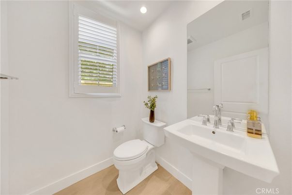 Bathroom, Interior, Recessed Lighting, Wood Texture Flooring