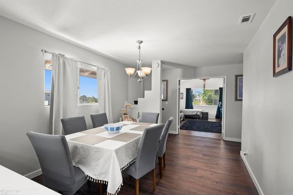 Chandelier, Dining room, Interior, Wood Texture Flooring