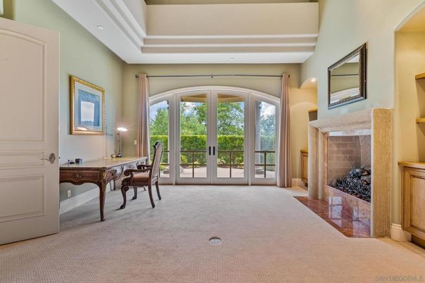Fireplace, Home Office, Interior, Recessed Lighting