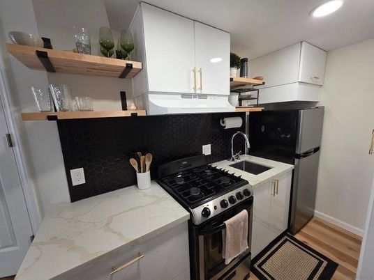 Interior, Kitchen, Recessed Lighting, Wood Texture Flooring
