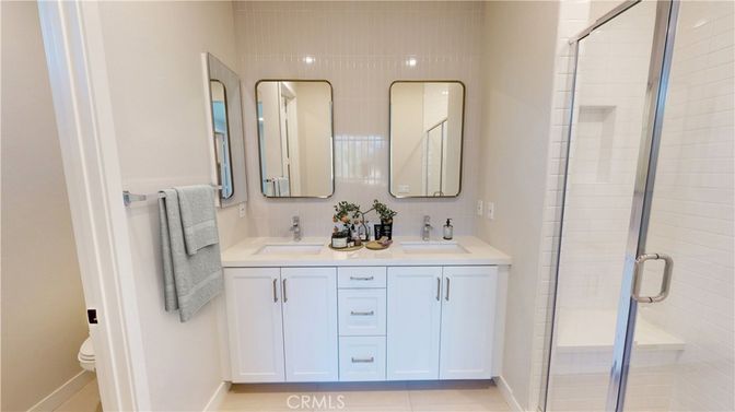 Bathroom, Dual Sink Vanities, Glass Shower, Interior