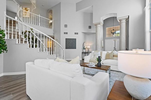 Interior, Living room, Pendant Lights, Wood Texture Flooring