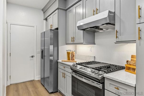 Interior, Kitchen, Stainless Steel Appliances, Wood Texture Flooring