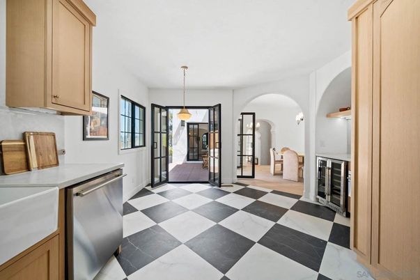 Interior, Kitchen, Marble, Pendant Lights