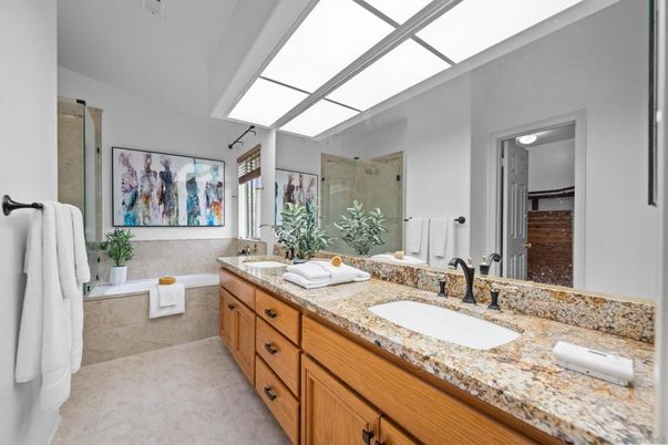 Bathroom, Dual Sink Vanities, Glass Shower, Interior