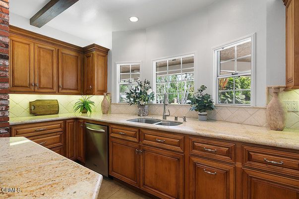 Interior, Kitchen, Recessed Lighting, Wooden Beams