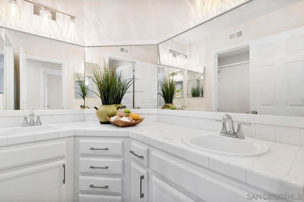 Bathroom, Dual Sink Vanities, Interior, Tile Countertops
