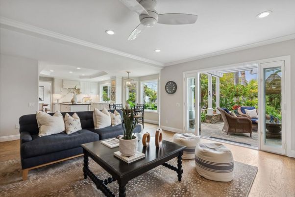 Chandelier, Dining room, Interior, Kitchen, Living room, Pendant Lights, Recessed Lighting, Wood Texture Flooring