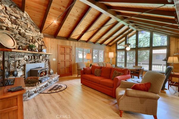 Dining room, Fireplace, Interior, Living room, Stone Walls, Wooden Beams, Wooden Ceilings, Wood Texture Flooring, Wooden Walls