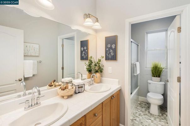 Bathroom, Dual Sink Vanities, Interior, Tile Countertops