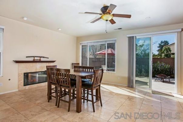 Dining room, Fireplace, Interior, Recessed Lighting