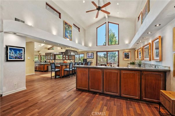 Dining room, Interior, Kitchen, Recessed Lighting, Wood Texture Flooring