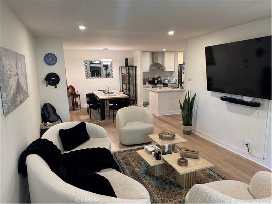 Dining room, Interior, Kitchen, Living room, Pendant Lights, Recessed Lighting, Wood Texture Flooring