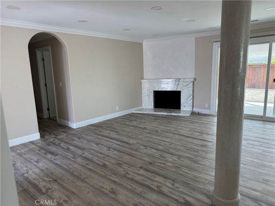 Empty room, Fireplace, Interior, Wood Texture Flooring