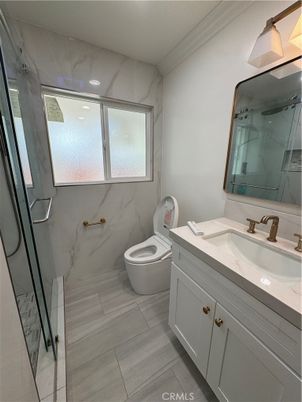 Bathroom, Glass Shower, Interior, Marble Walls