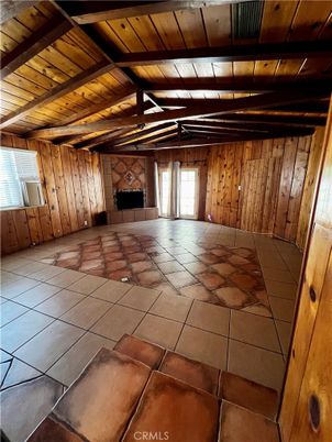 Empty room, Fireplace, Interior, Wooden Beams, Wooden Ceilings, Wooden Walls