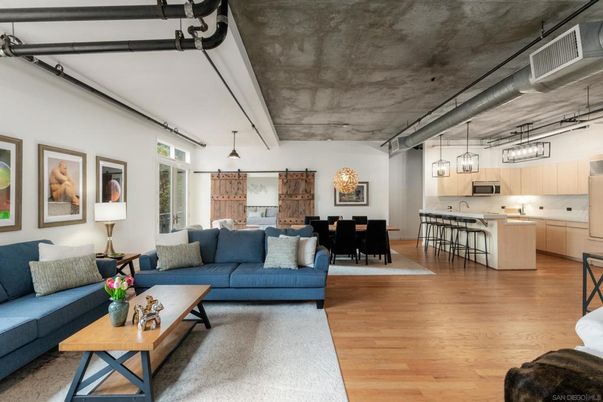 Dining room, Interior, Kitchen, Living room, Pendant Lights, Wood Texture Flooring