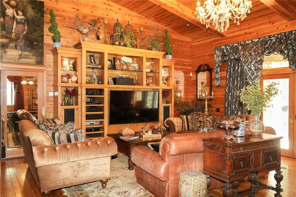 Chandelier, Interior, Living room, Wooden Beams, Wooden Ceilings, Wood Texture Flooring, Wooden Walls