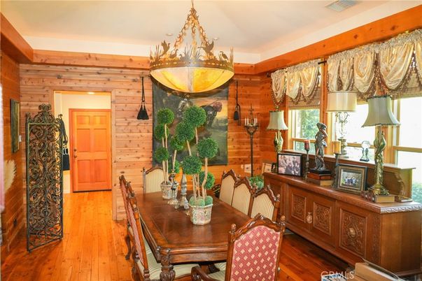 Dining room, Interior, Wood Texture Flooring, Wooden Walls
