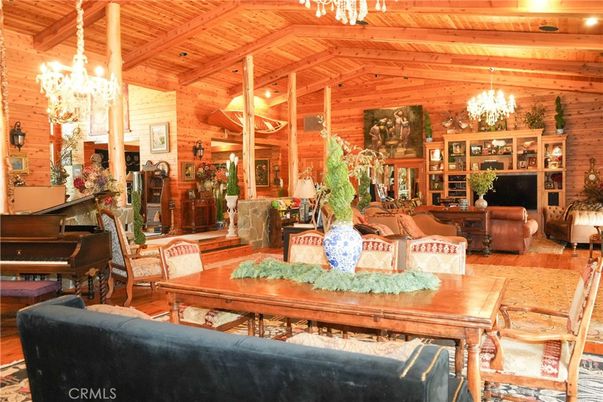 Chandelier, Interior, Living room, Piano, Wooden Beams, Wooden Ceilings, Wood Texture Flooring, Wooden Walls