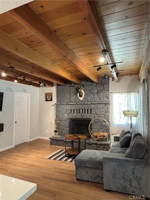 Fireplace, Interior, Living room, Stone Walls, Wooden Beams, Wooden Ceilings, Wood Texture Flooring