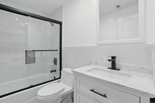 Bathroom, Glass Shower, Interior, Marble Walls