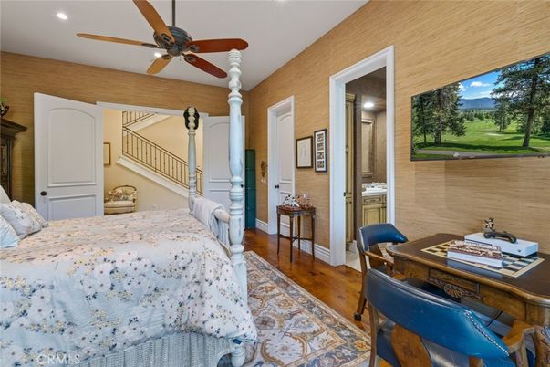 Bedroom, Home Office, Interior, Recessed Lighting, Wood Texture Flooring