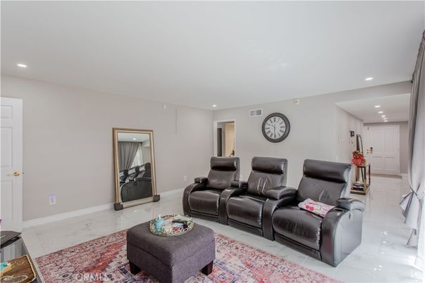 Home Theatre Room, Interior, Living room, Marble, Recessed Lighting