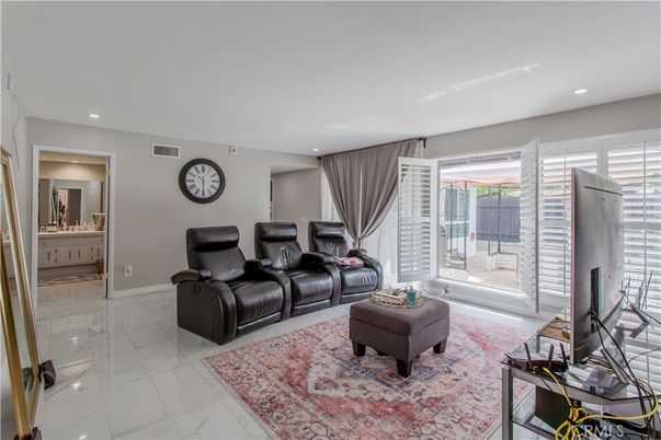 Home Theatre Room, Interior, Living room, Marble, Recessed Lighting