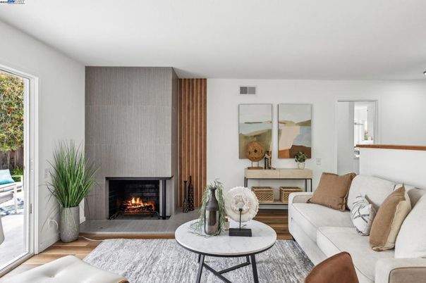 Fireplace, Interior, Living room, Wood Texture Flooring