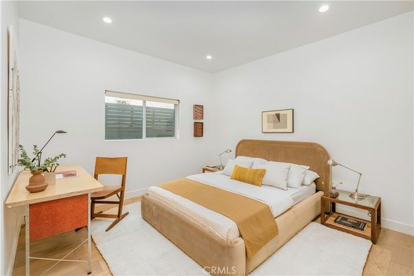 Bedroom, Home Office, Interior, Recessed Lighting, Wood Texture Flooring