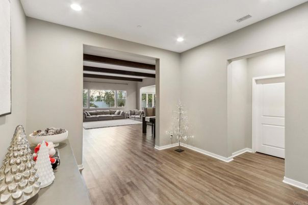 Interior, Living room, Recessed Lighting, Wooden Beams, Wood Texture Flooring