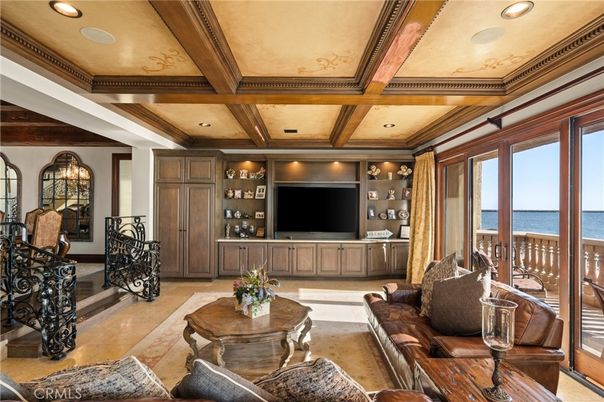 Interior, Living room, Recessed Lighting, Water, Wooden Beams