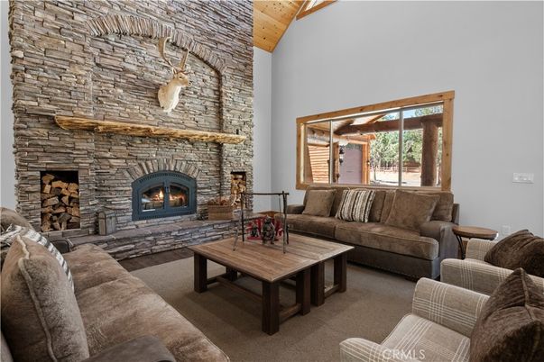 Fireplace, Interior, Living room, Stone Walls