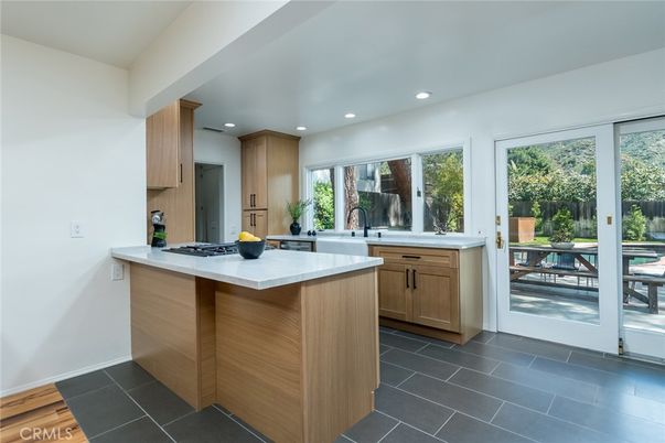 Interior, Kitchen, Recessed Lighting, Wood Texture Flooring