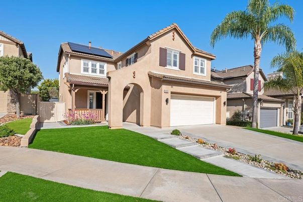 Attached, Backyard, Exterior, Facade, Solar Panels, Mediterranean