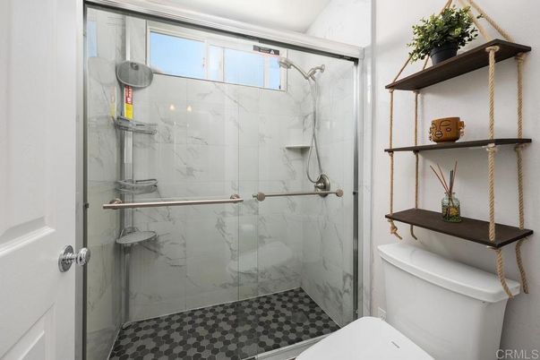 Bathroom, Glass Shower, Interior, Marble Walls