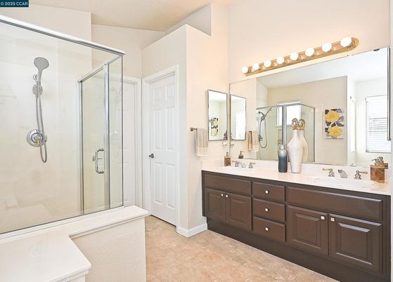 Bathroom, Dual Sink Vanities, Glass Shower, Interior