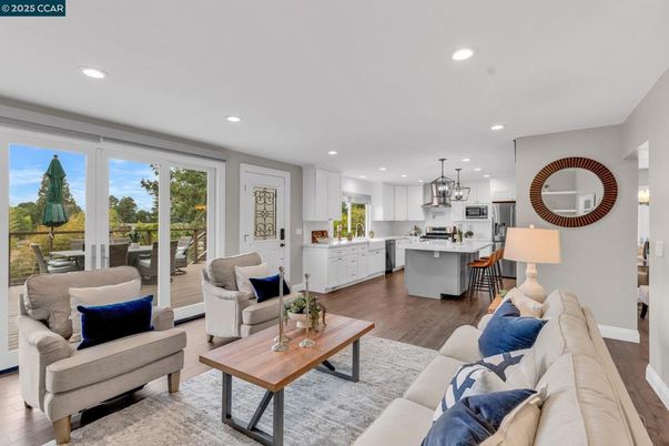 Interior, Kitchen, Living room, Pendant Lights, Recessed Lighting, Stainless Steel Appliances, Wood Texture Flooring